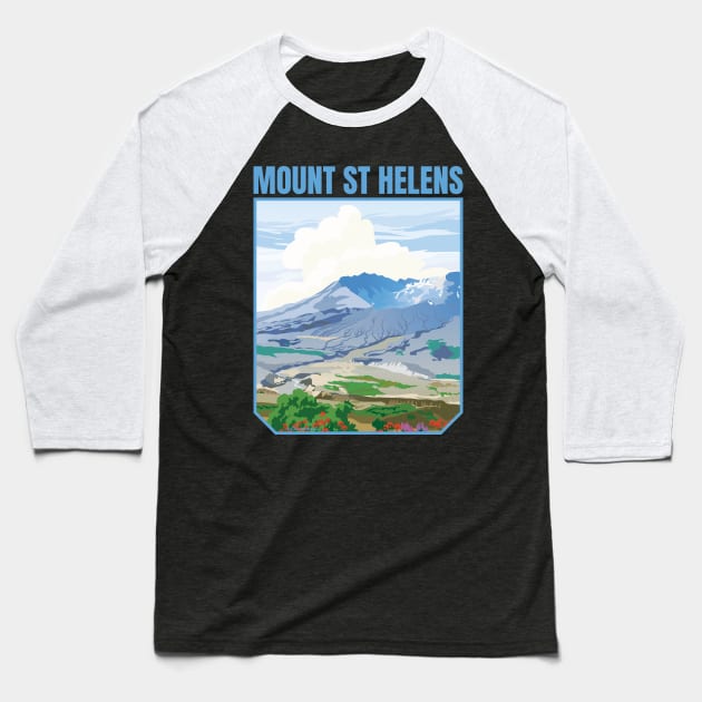 Mount Saint Helens Washington Baseball T-Shirt by Sue Cervenka